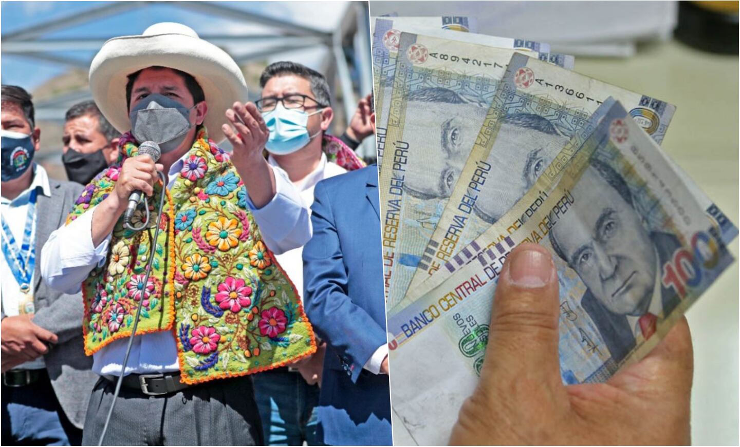 Pedro Castillo: Salario mínimo de Perú subirá a 1.000 soles en diciembre.