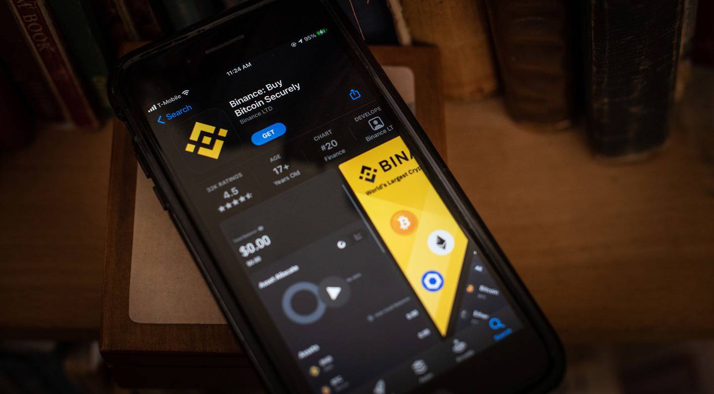 The Binance Exchange application on a smartphone.