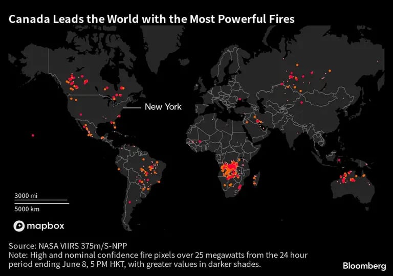 Canadá lidera el mundo con los incendios más potentes dfd